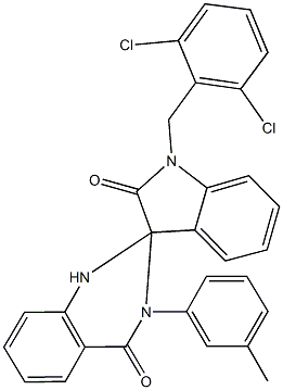 1'-(2,6-dichlorobenzyl)-3-(3-methylphenyl)-1',2,3,3'-tetrahydrospiro[quinazoline-2,3'-(2'H)-indole]-2',4(1H)-dione Struktur