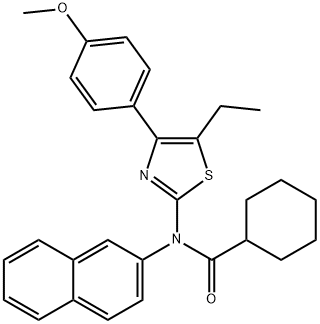 N-[5-ethyl-4-(4-methoxyphenyl)-1,3-thiazol-2-yl]-N-(2-naphthyl)cyclohexanecarboxamide Structure