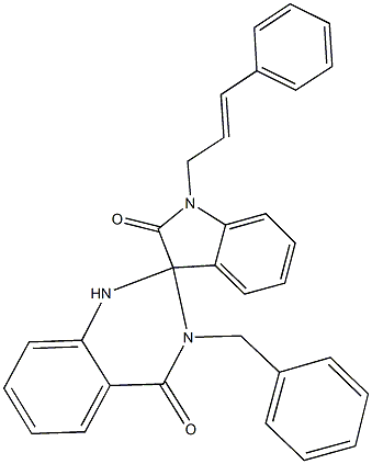 3-benzyl-1-cinnamyl-1',2,3,3'-tetrahydrospiro[quinazoline-2,3'-(2'H)-indole]-2',4(1H)-dione|