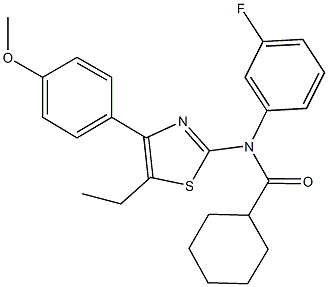 N-[5-ethyl-4-(4-methoxyphenyl)-1,3-thiazol-2-yl]-N-(3-fluorophenyl)cyclohexanecarboxamide Structure