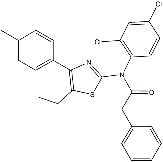 N-(2,4-dichlorophenyl)-N-[5-ethyl-4-(4-methylphenyl)-1,3-thiazol-2-yl]-2-phenylacetamide Struktur
