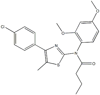 N-[4-(4-chlorophenyl)-5-methyl-1,3-thiazol-2-yl]-N-(2,4-dimethoxyphenyl)butanamide 结构式