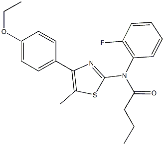 N-[4-(4-ethoxyphenyl)-5-methyl-1,3-thiazol-2-yl]-N-(2-fluorophenyl)butanamide 结构式