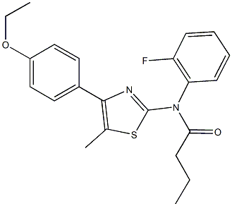 N-[4-(4-ethoxyphenyl)-5-methyl-1,3-thiazol-2-yl]-N-(2-fluorophenyl)butanamide Structure