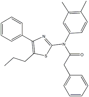 N-(3,4-dimethylphenyl)-2-phenyl-N-(4-phenyl-5-propyl-1,3-thiazol-2-yl)acetamide Structure