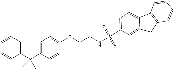 N-{2-[4-(1-methyl-1-phenylethyl)phenoxy]ethyl}-9H-fluorene-2-sulfonamide Structure