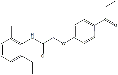 N-(2-ethyl-6-methylphenyl)-2-(4-propionylphenoxy)acetamide Struktur