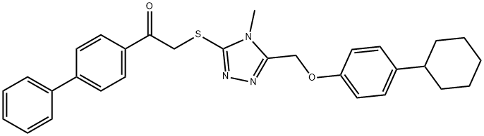 1-[1,1'-biphenyl]-4-yl-2-({5-[(4-cyclohexylphenoxy)methyl]-4-methyl-4H-1,2,4-triazol-3-yl}sulfanyl)ethanone|