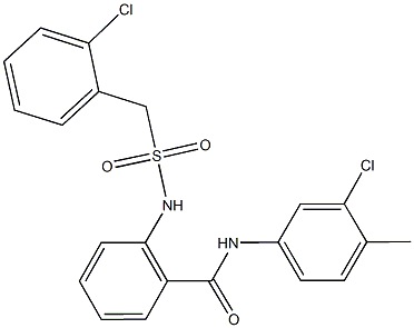 2-{[(2-chlorobenzyl)sulfonyl]amino}-N-(3-chloro-4-methylphenyl)benzamide,667868-57-7,结构式