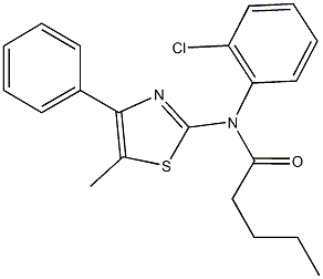 N-(2-chlorophenyl)-N-(5-methyl-4-phenyl-1,3-thiazol-2-yl)pentanamide Struktur