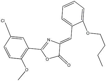 4-(2-butoxybenzylidene)-2-(5-chloro-2-methoxyphenyl)-1,3-oxazol-5(4H)-one 化学構造式