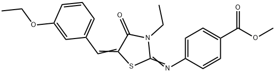 methyl 4-{[5-(3-ethoxybenzylidene)-3-ethyl-4-oxo-1,3-thiazolidin-2-ylidene]amino}benzoate Structure