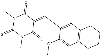 5-[(3-methoxy-5,6,7,8-tetrahydro-2-naphthalenyl)methylene]-1,3-dimethyl-2-thioxodihydro-4,6(1H,5H)-pyrimidinedione Structure