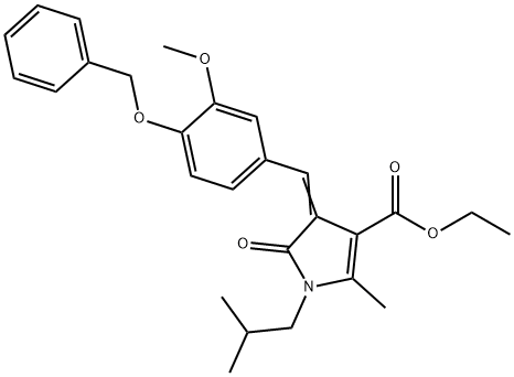 ethyl 4-[4-(benzyloxy)-3-methoxybenzylidene]-1-isobutyl-2-methyl-5-oxo-4,5-dihydro-1H-pyrrole-3-carboxylate 结构式