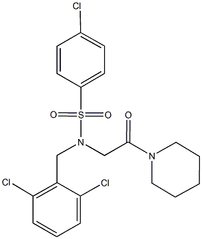 4-chloro-N-(2,6-dichlorobenzyl)-N-(2-oxo-2-piperidin-1-ylethyl)benzenesulfonamide,667869-57-0,结构式