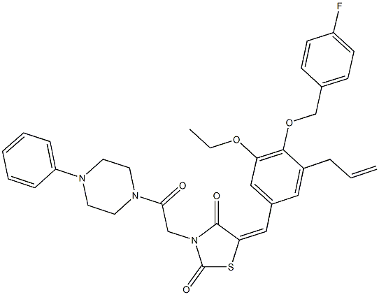 667872-09-5 5-{3-allyl-5-ethoxy-4-[(4-fluorobenzyl)oxy]benzylidene}-3-[2-oxo-2-(4-phenylpiperazin-1-yl)ethyl]-1,3-thiazolidine-2,4-dione