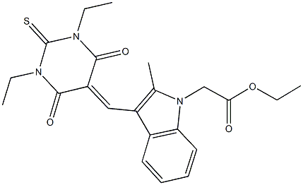 667873-20-3 ethyl {3-[(1,3-diethyl-4,6-dioxo-2-thioxotetrahydro-5(2H)-pyrimidinylidene)methyl]-2-methyl-1H-indol-1-yl}acetate