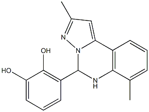 3-(2,7-dimethyl-5,6-dihydropyrazolo[1,5-c]quinazolin-5-yl)-1,2-benzenediol,667873-36-1,结构式