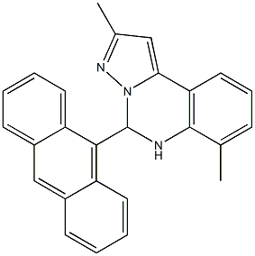 5-(9-anthryl)-2,7-dimethyl-5,6-dihydropyrazolo[1,5-c]quinazoline,667873-61-2,结构式