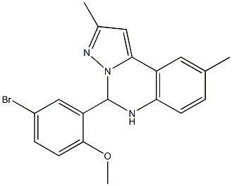 5-(5-bromo-2-methoxyphenyl)-2,9-dimethyl-5,6-dihydropyrazolo[1,5-c]quinazoline Structure