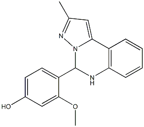 3-methoxy-4-(2-methyl-5,6-dihydropyrazolo[1,5-c]quinazolin-5-yl)phenol 化学構造式