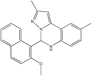 5-(2-methoxy-1-naphthyl)-2,9-dimethyl-5,6-dihydropyrazolo[1,5-c]quinazoline Structure