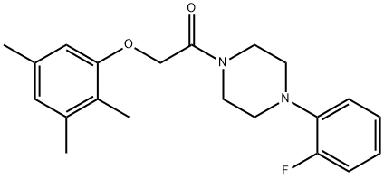 1-(2-fluorophenyl)-4-[(2,3,5-trimethylphenoxy)acetyl]piperazine 化学構造式