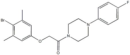 4-bromo-3,5-dimethylphenyl 2-[4-(4-fluorophenyl)-1-piperazinyl]-2-oxoethyl ether 结构式