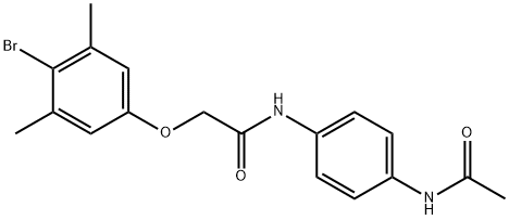 N-[4-(acetylamino)phenyl]-2-(4-bromo-3,5-dimethylphenoxy)acetamide Structure