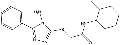 2-[(4-amino-5-phenyl-4H-1,2,4-triazol-3-yl)sulfanyl]-N-(2-methylcyclohexyl)acetamide Struktur