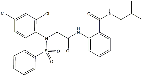 2-({[2,4-dichloro(phenylsulfonyl)anilino]acetyl}amino)-N-isobutylbenzamide Struktur