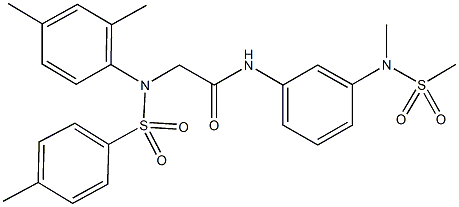 2-{2,4-dimethyl[(4-methylphenyl)sulfonyl]anilino}-N-{3-[methyl(methylsulfonyl)amino]phenyl}acetamide Structure