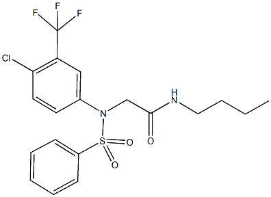 N-butyl-2-[4-chloro(phenylsulfonyl)-3-(trifluoromethyl)anilino]acetamide Structure