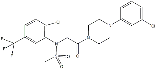 N-{2-[4-(3-chlorophenyl)-1-piperazinyl]-2-oxoethyl}-N-[2-chloro-5-(trifluoromethyl)phenyl]methanesulfonamide Structure