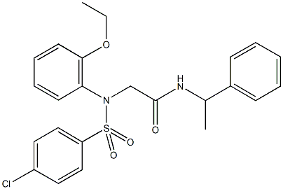 2-{[(4-chlorophenyl)sulfonyl]-2-ethoxyanilino}-N-(1-phenylethyl)acetamide,667875-21-0,结构式