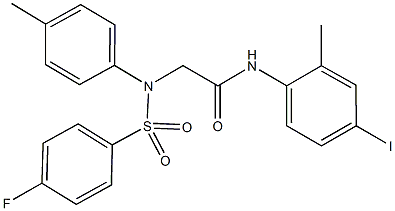 2-{[(4-fluorophenyl)sulfonyl]-4-methylanilino}-N-(4-iodo-2-methylphenyl)acetamide 化学構造式