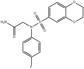 2-[(2,3-dihydro-1,4-benzodioxin-6-ylsulfonyl)-4-fluoroanilino]acetamide Struktur