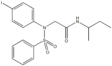 N-(sec-butyl)-2-[4-iodo(phenylsulfonyl)anilino]acetamide Struktur