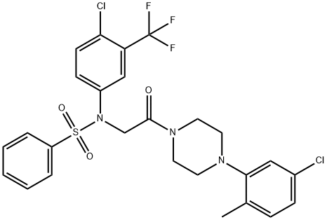 N-{2-[4-(5-chloro-2-methylphenyl)-1-piperazinyl]-2-oxoethyl}-N-[4-chloro-3-(trifluoromethyl)phenyl]benzenesulfonamide Structure