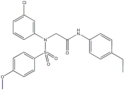 2-{3-chloro[(4-methoxyphenyl)sulfonyl]anilino}-N-(4-ethylphenyl)acetamide 结构式