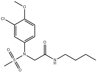 N-butyl-2-[3-chloro-4-methoxy(methylsulfonyl)anilino]acetamide 化学構造式