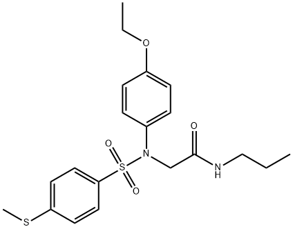 2-(4-ethoxy{[4-(methylsulfanyl)phenyl]sulfonyl}anilino)-N-propylacetamide Struktur