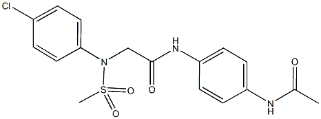 N-[4-(acetylamino)phenyl]-2-[4-chloro(methylsulfonyl)anilino]acetamide Structure