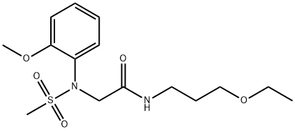 N-(3-ethoxypropyl)-2-[2-methoxy(methylsulfonyl)anilino]acetamide 化学構造式