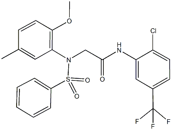 N-[2-chloro-5-(trifluoromethyl)phenyl]-2-[2-methoxy-5-methyl(phenylsulfonyl)anilino]acetamide|