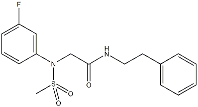 2-[3-fluoro(methylsulfonyl)anilino]-N-(2-phenylethyl)acetamide 结构式