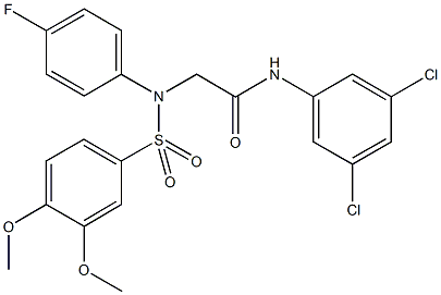 N-(3,5-dichlorophenyl)-2-{[(3,4-dimethoxyphenyl)sulfonyl]-4-fluoroanilino}acetamide Structure