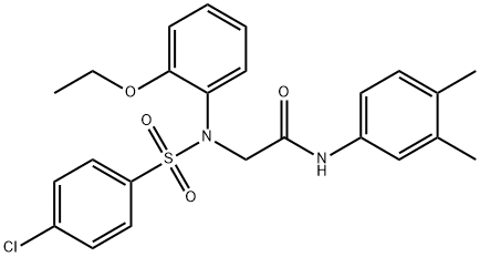 2-{[(4-chlorophenyl)sulfonyl]-2-ethoxyanilino}-N-(3,4-dimethylphenyl)acetamide,667877-19-2,结构式