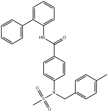 N-[1,1'-biphenyl]-2-yl-4-[(4-methylbenzyl)(methylsulfonyl)amino]benzamide 化学構造式