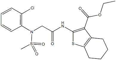 ethyl 2-({[2-chloro(methylsulfonyl)anilino]acetyl}amino)-4,5,6,7-tetrahydro-1-benzothiophene-3-carboxylate Structure